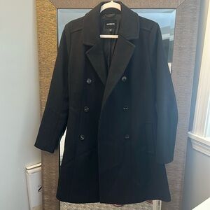 Express black pea coat